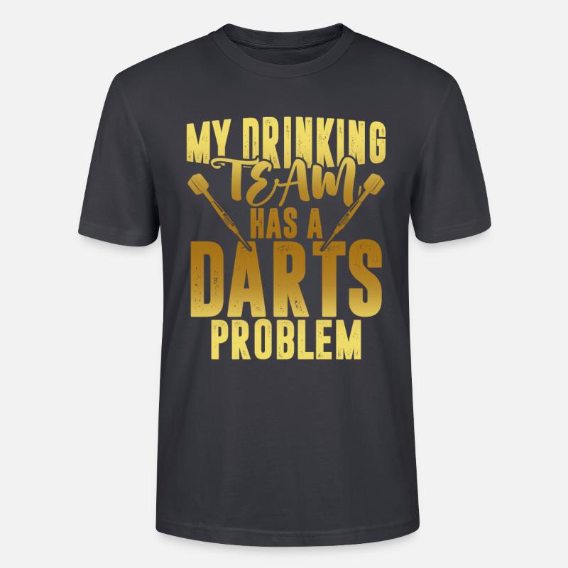 drinking team darts - Stanley/Stella Unisex Bio-T-Shirt CRAFTER - Dunkles Graublau