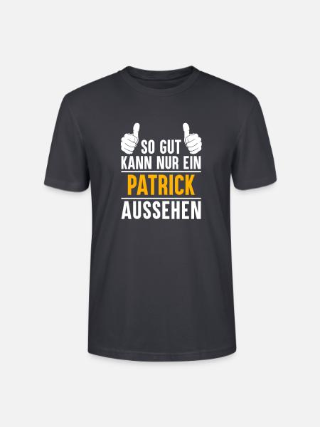 Patrick Vorname Name Geschenk - Stanley/Stella Unisex Bio-T-Shirt CRAFTER - Dunkles Graublau