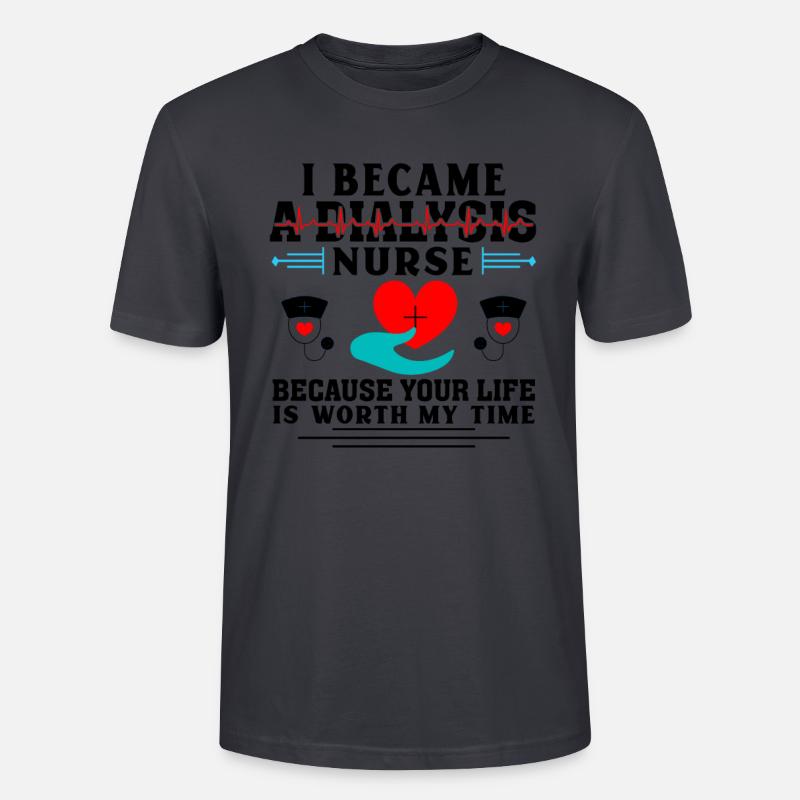 Ich bin eine Dialyseschwester - Stanley/Stella Unisex Bio-T-Shirt CRAFTER - Dunkles Graublau