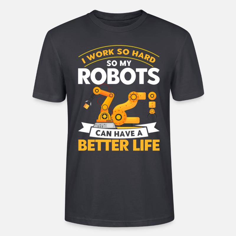 Robotic Robot Robotics Engineer Gift - Stanley/Stella CRAFTER Unisex Organic T-Shirt - India Ink Grey