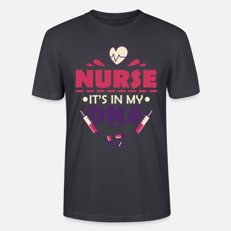 Infirmière C’est dans mon ADN - T-shirt bio CRAFTER Stanley Stella Unisexe - bleu gris foncé