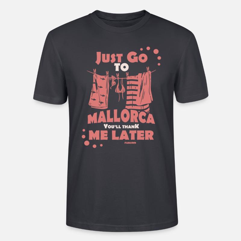 Mallorca dank mir später - Stanley/Stella Unisex Bio-T-Shirt CRAFTER - Dunkles Graublau