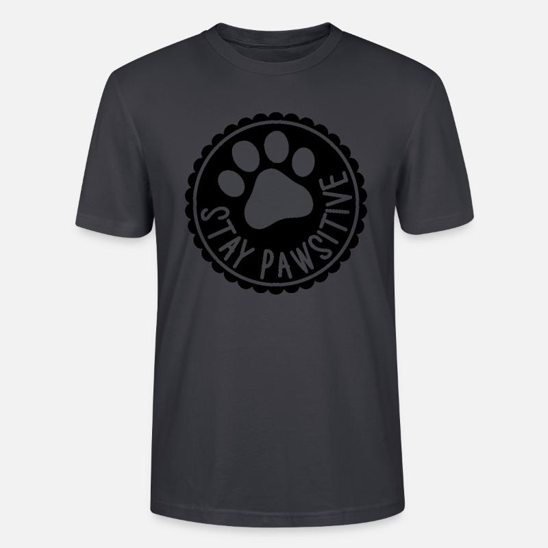 Bleib Pawsitive - Stanley/Stella Unisex Bio-T-Shirt CRAFTER - Dunkles Graublau