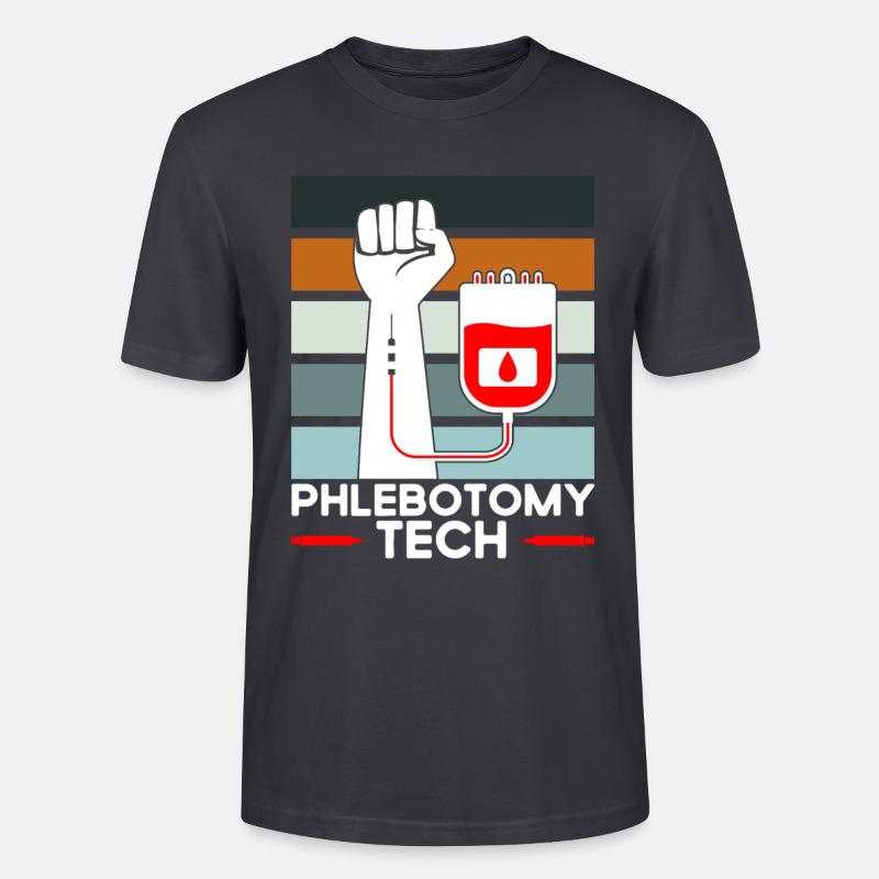 Phlebotomie Blutabnahme Phlebotomist Tech Geschenk - Stanley/Stella Unisex Bio-T-Shirt CRAFTER - Dunkles Graublau