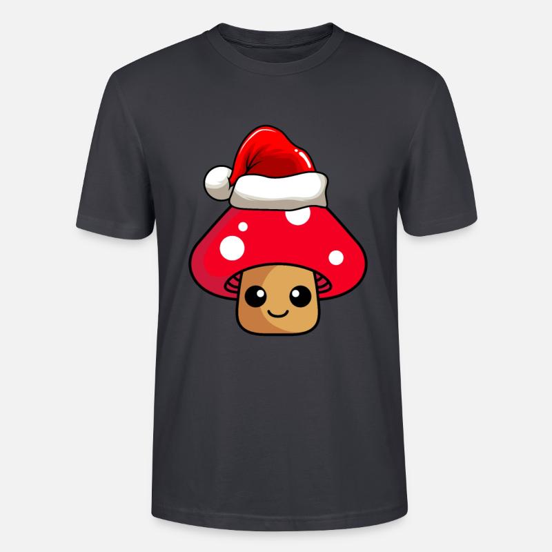 Champignon Noël Comic Noël - T-shirt bio CRAFTER Stanley Stella Unisexe - bleu gris foncé