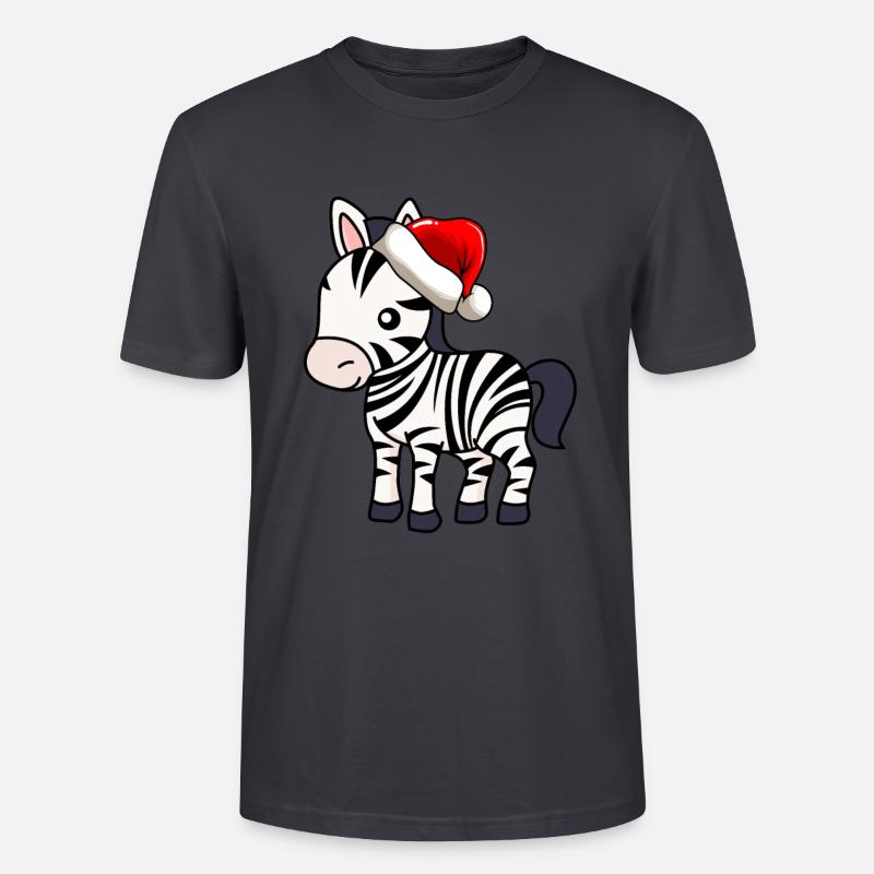 Zebra Comic Christmas - T-shirt bio CRAFTER Stanley Stella Unisexe - bleu gris foncé