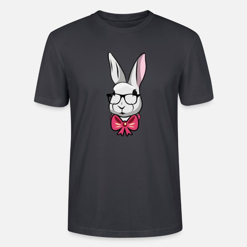 Cute Easter Rabbit Fly - Stanley/Stella Unisex Bio-T-Shirt CRAFTER - Dunkles Graublau