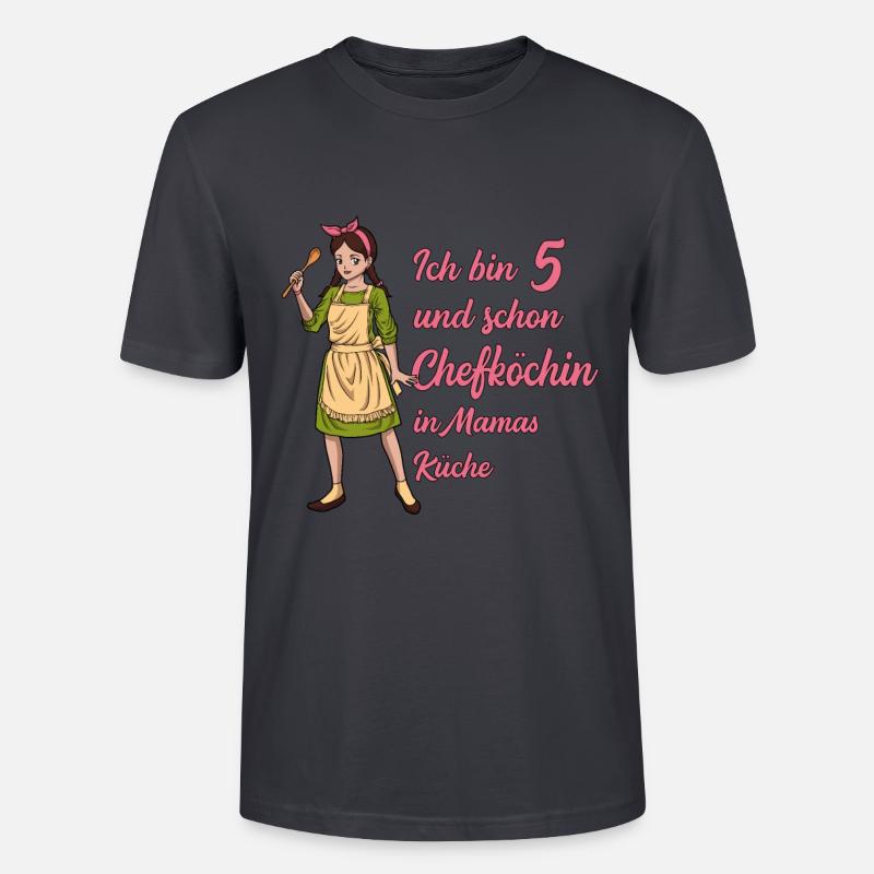 Ich bin 5 - Mädchen Koch - Stanley/Stella Unisex Bio-T-Shirt CRAFTER - Dunkles Graublau