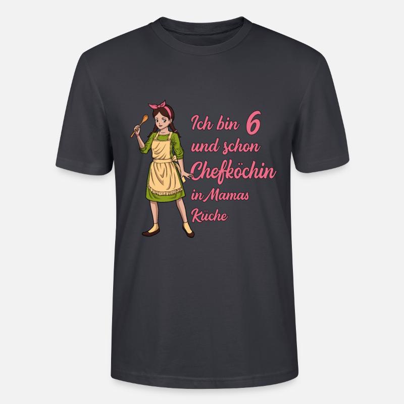 Ich bin 6 - Mädchen Koch - Stanley/Stella Unisex Bio-T-Shirt CRAFTER - Dunkles Graublau