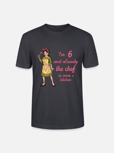 Ich bin 6 - Mädchen Koch - Stanley/Stella Unisex Bio-T-Shirt CRAFTER - Dunkles Graublau
