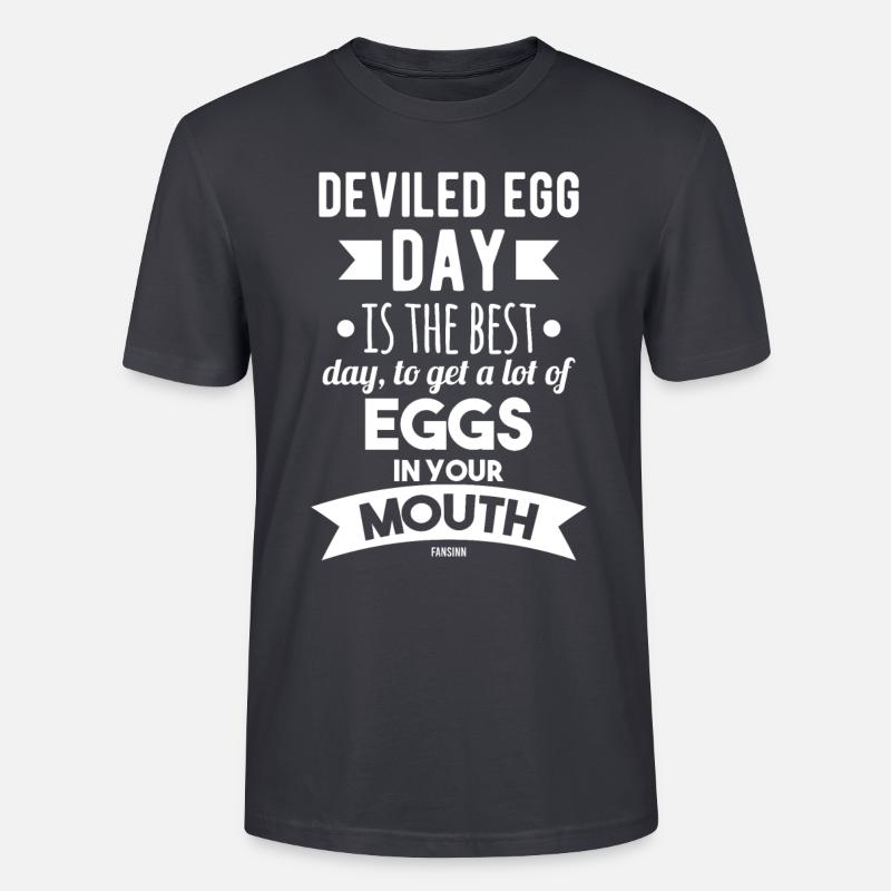 Deviled Eggs Day - Stanley/Stella CRAFTER Unisex Organic T-Shirt - India Ink Grey