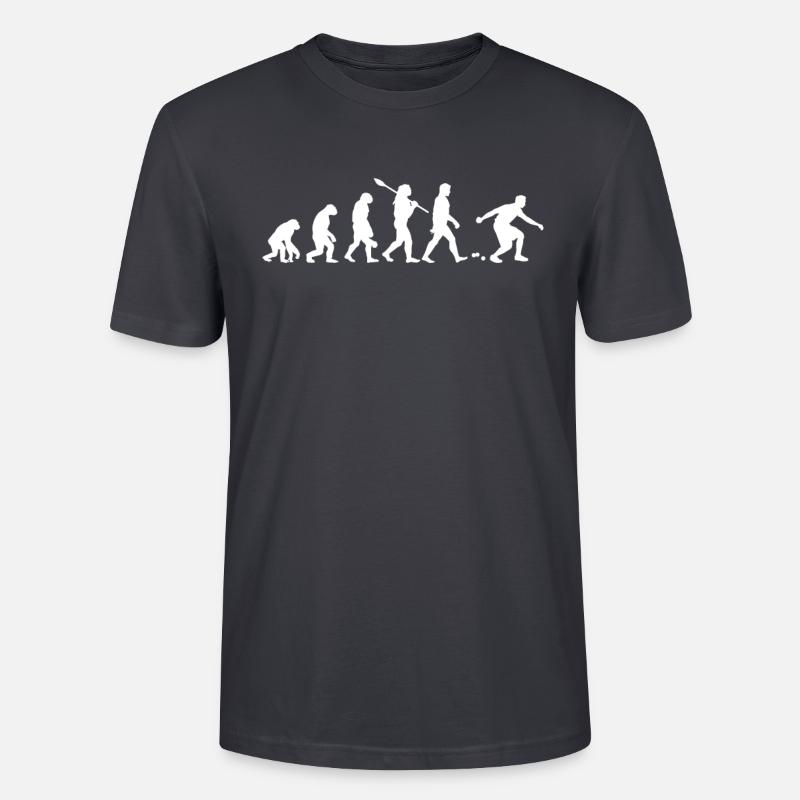 Bocce ball evolution, bocce ball - Stanley/Stella Unisex Bio-T-Shirt CRAFTER - Dunkles Graublau