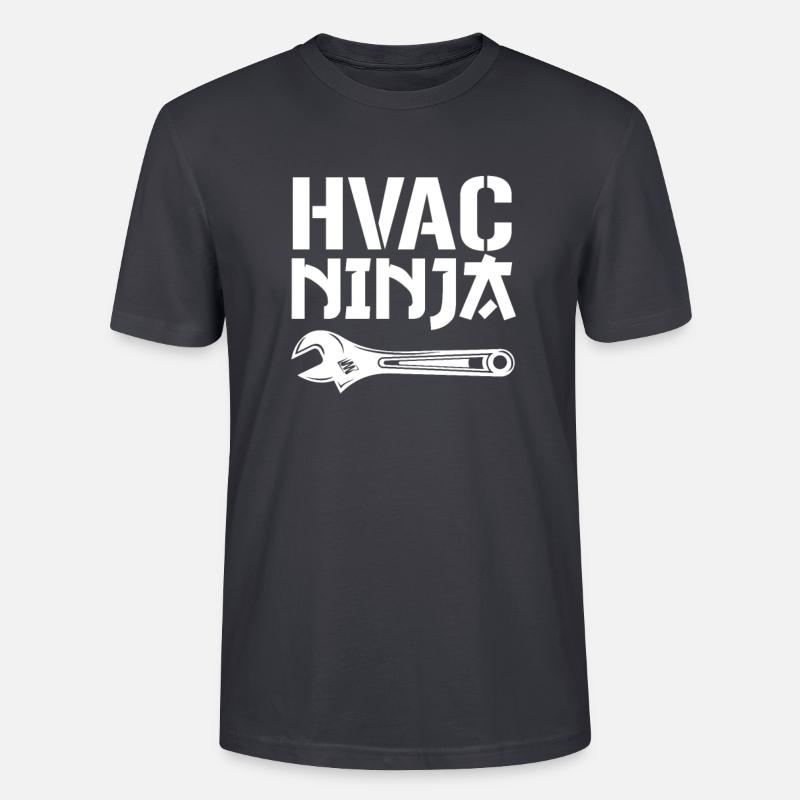 HVAC Ninja, Technician - Stanley/Stella Unisex Bio-T-Shirt CRAFTER - Dunkles Graublau