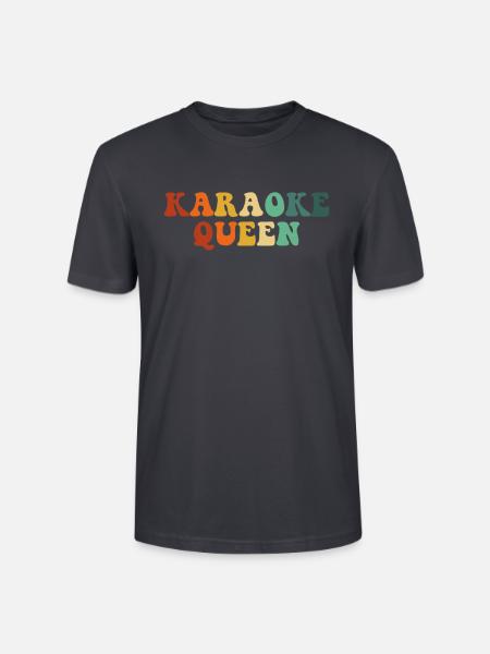 karaoke queen, karaoke - Stanley/Stella Unisex Bio-T-Shirt CRAFTER - Dunkles Graublau