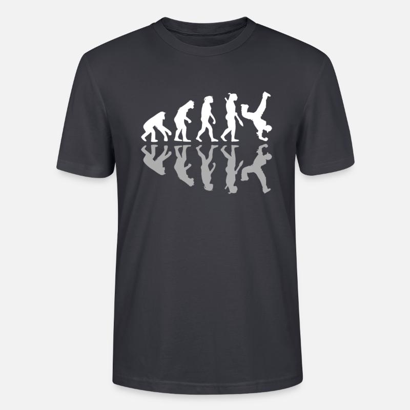 Breakdancing Human Evolution Dancer Breakdance - Stanley/Stella CRAFTER Unisex Organic T-Shirt - India Ink Grey