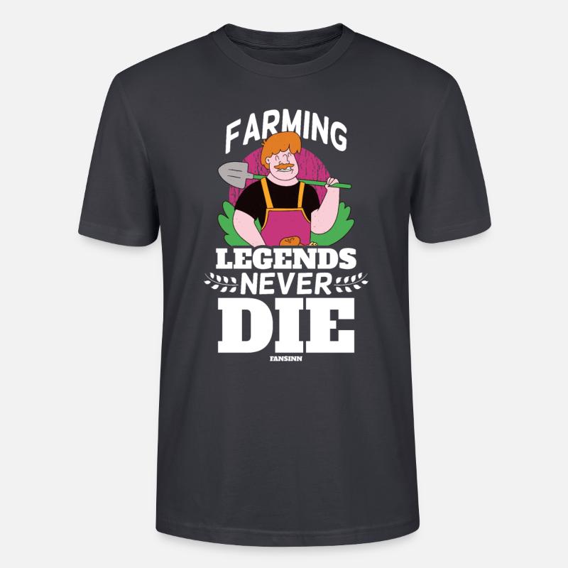 Farming Legends Never Die - Stanley/Stella Unisex Bio-T-Shirt CRAFTER - Dunkles Graublau