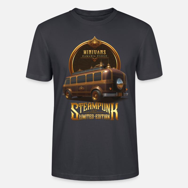 STEAMPUNK OLDTIMER OLDTIMER RETRO MINIVANS - Stanley/Stella Unisex Bio-T-Shirt CRAFTER - Dunkles Graublau