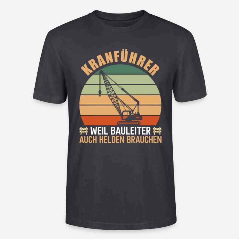 Kranführer Und Held - Stanley/Stella Unisex Bio-T-Shirt CRAFTER - Dunkles Graublau