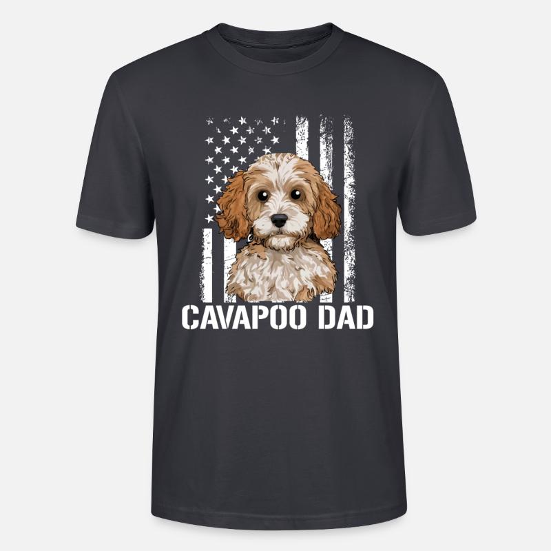cavapoo dog, cavapoo - Stanley/Stella Unisex Bio-T-Shirt CRAFTER - Dunkles Graublau