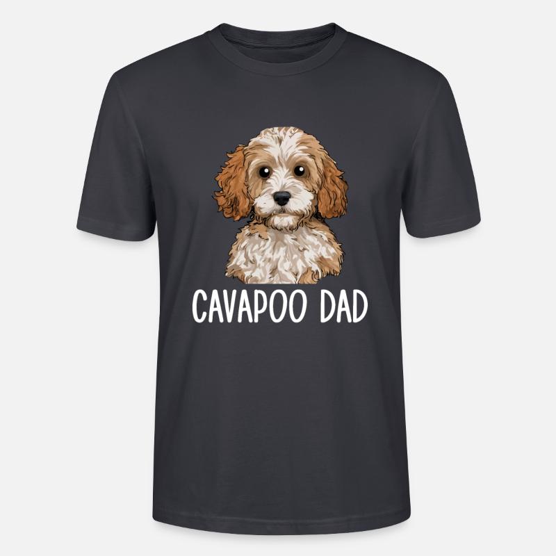 cavapoo dad, cavapoo - Stanley/Stella Unisex Bio-T-Shirt CRAFTER - Dunkles Graublau