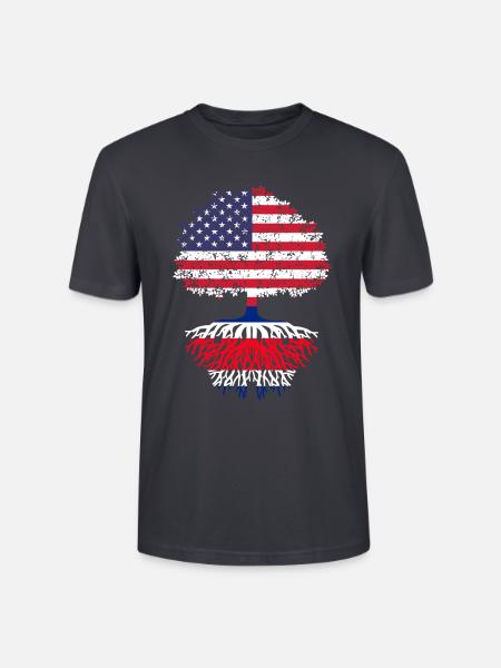 costa rican tree, costa rica - Stanley/Stella Unisex Bio-T-Shirt CRAFTER - Dunkles Graublau