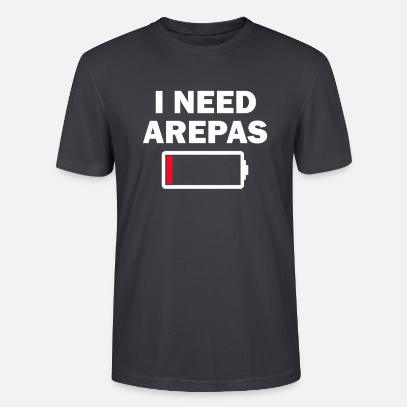 i need arepas - Stanley/Stella Unisex Bio-T-Shirt CRAFTER - Dunkles Graublau