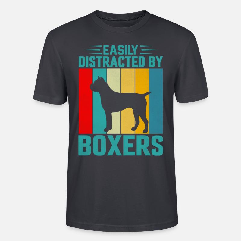 Easily distracted by boxers - Stanley/Stella Unisex Bio-T-Shirt CRAFTER - Dunkles Graublau
