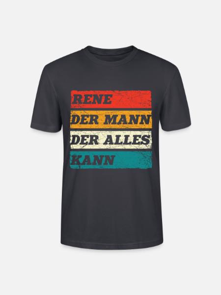 Rene Der Mann Der Alles Kann Vorname Rene - Stanley/Stella Unisex Bio-T-Shirt CRAFTER - Dunkles Graublau