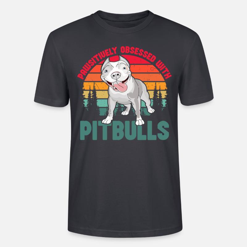 Pawsitivley obsessed with Pitbulls - Stanley/Stella Unisex Bio-T-Shirt CRAFTER - Dunkles Graublau