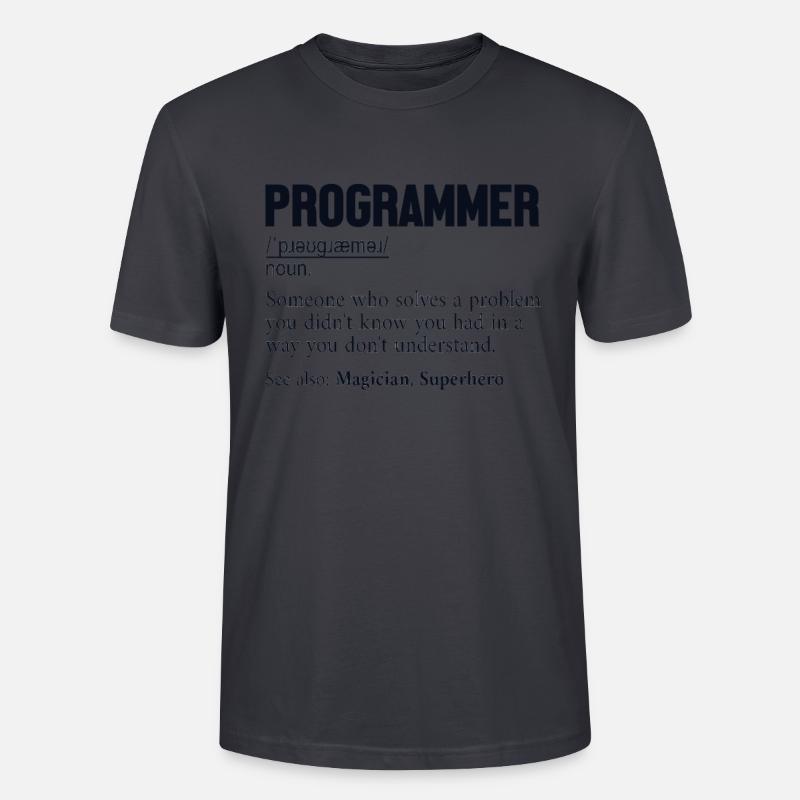 Programmer Definition Softwareentwickler Coder - Stanley/Stella Unisex Bio-T-Shirt CRAFTER - Dunkles Graublau