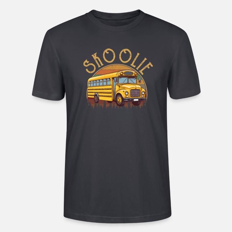 skoolie Converted School Bus - Stanley/Stella Unisex Bio-T-Shirt CRAFTER - Dunkles Graublau