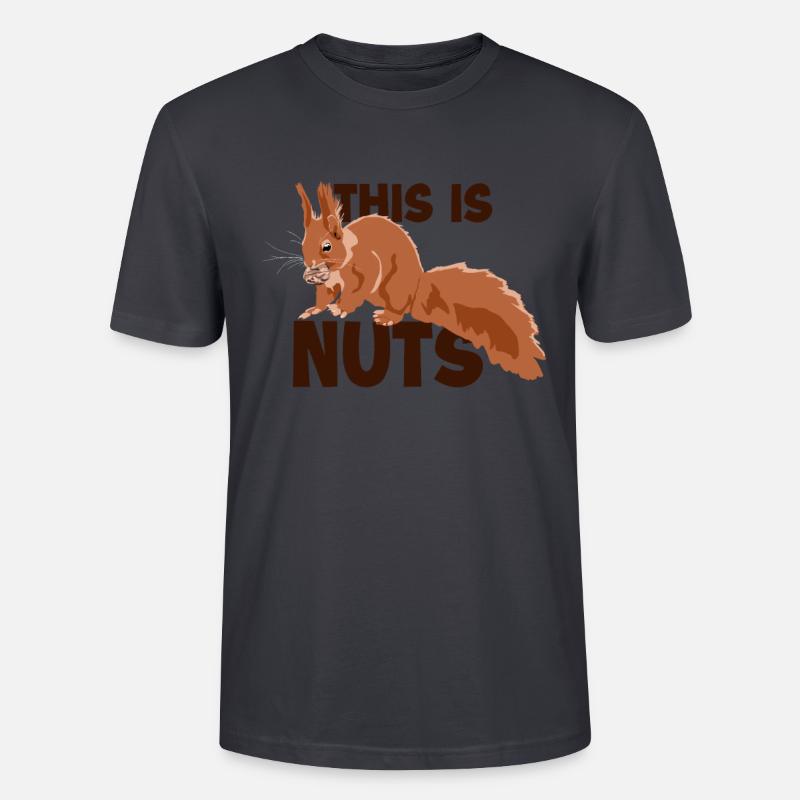 This Is Nuts Fuchshörnchen Grauhörnchen - Stanley/Stella Unisex Bio-T-Shirt CRAFTER - Dunkles Graublau