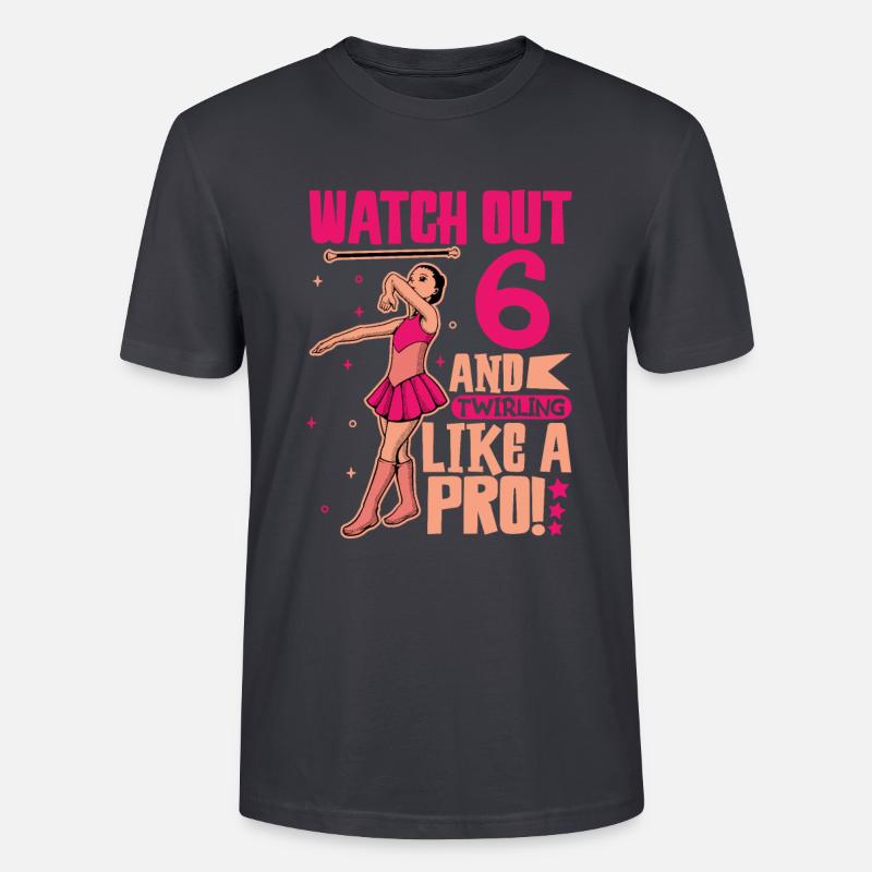 Ich bin 6 - Mädchen Twirling - Stanley/Stella Unisex Bio-T-Shirt CRAFTER - Dunkles Graublau