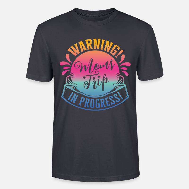Warning moms Trip In Progress - Stanley/Stella Unisex Bio-T-Shirt CRAFTER - Dunkles Graublau