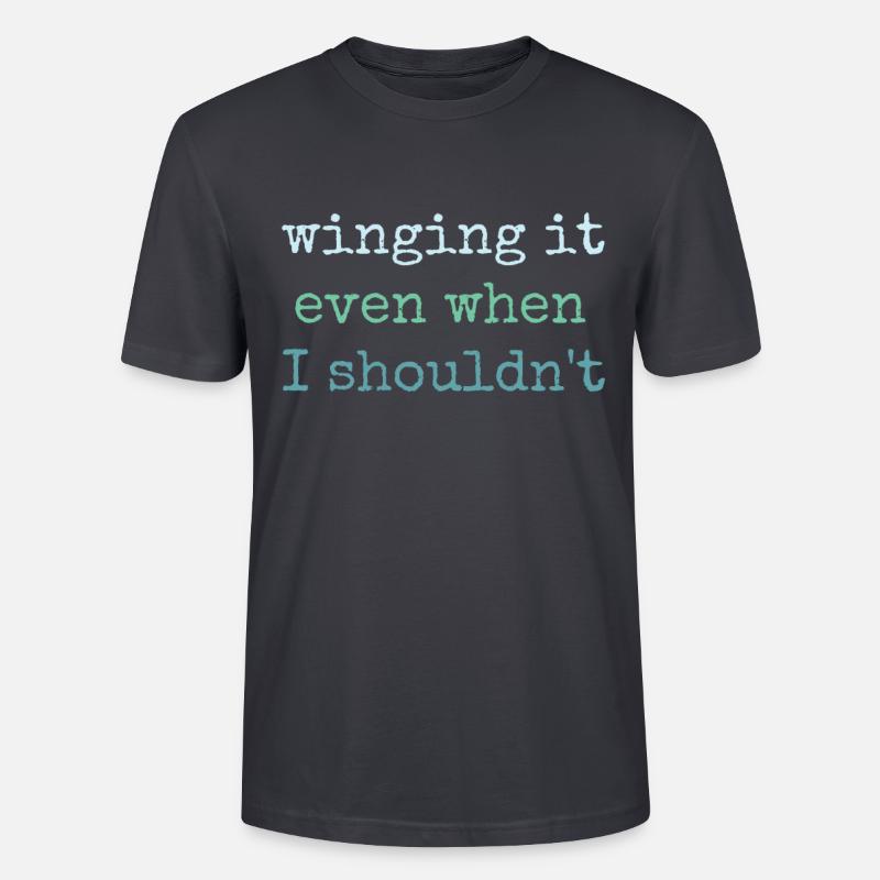 Winging It Even When Wingsurfing - Stanley/Stella Unisex Bio-T-Shirt CRAFTER - Dunkles Graublau