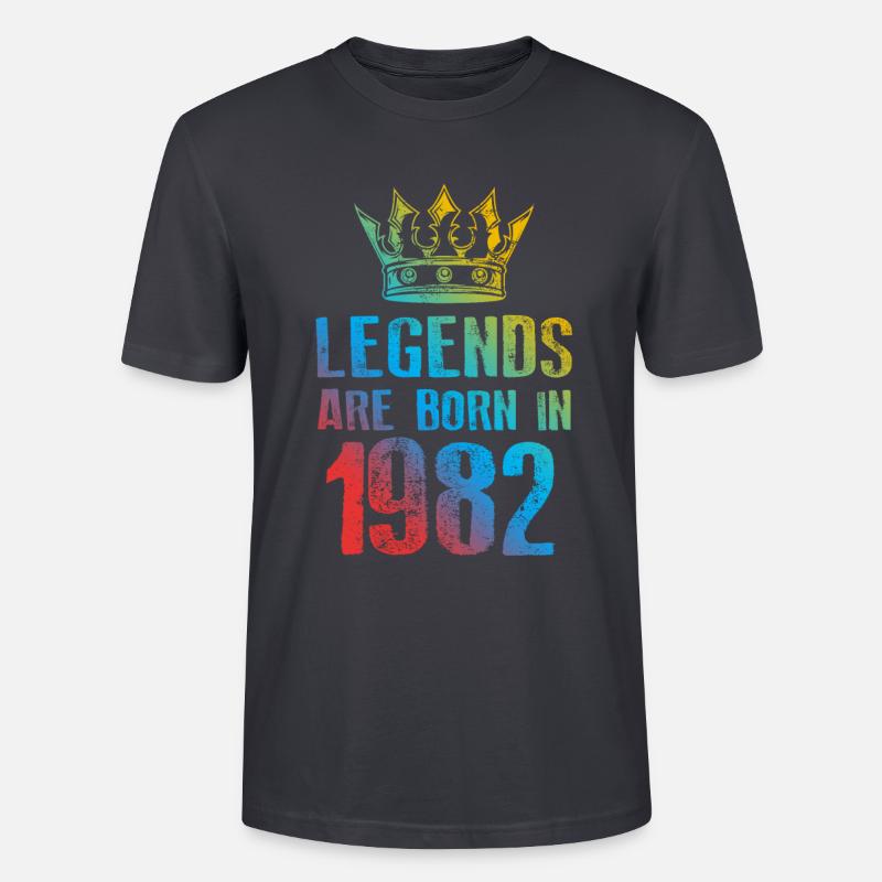 1982 legends born in - Stanley/Stella Unisex Bio-T-Shirt CRAFTER - Dunkles Graublau
