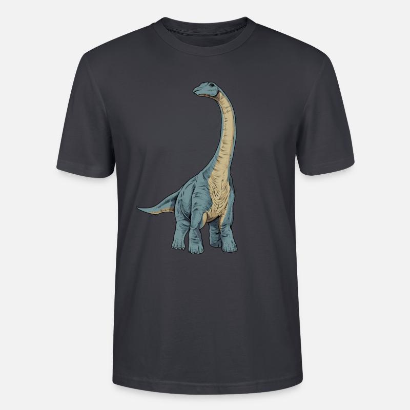Dessin de l’Apatosaurus - T-shirt bio CRAFTER Stanley Stella Unisexe - bleu gris foncé