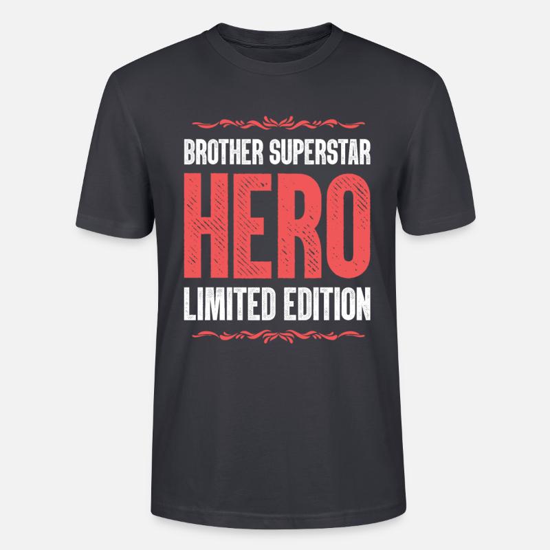 Bester Bruder Held Spruch - Stanley/Stella Unisex Bio-T-Shirt CRAFTER - Dunkles Graublau