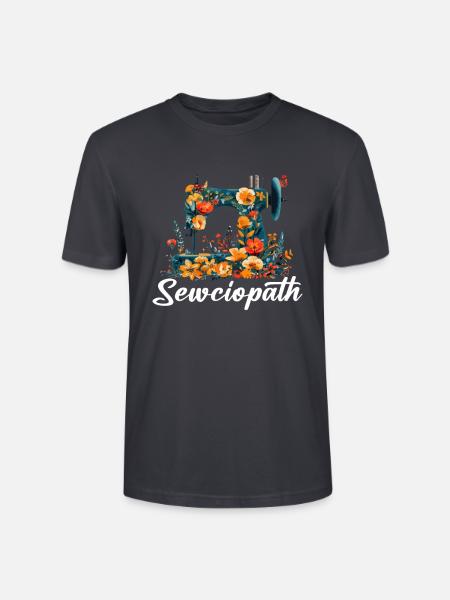 Sewciopath, Quilting sewing - Stanley/Stella Unisex Bio-T-Shirt CRAFTER - Dunkles Graublau