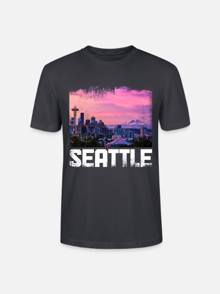 Seattle Washington Souvenir Geschenk - Stanley/Stella Unisex Bio-T-Shirt CRAFTER - Dunkles Graublau