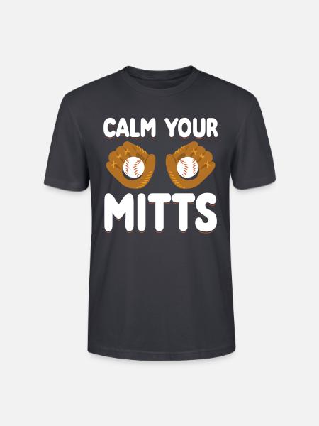 Calm Your Mitts Baseball-t-shirt - Stanley/Stella Unisex Bio-T-Shirt CRAFTER - Dunkles Graublau