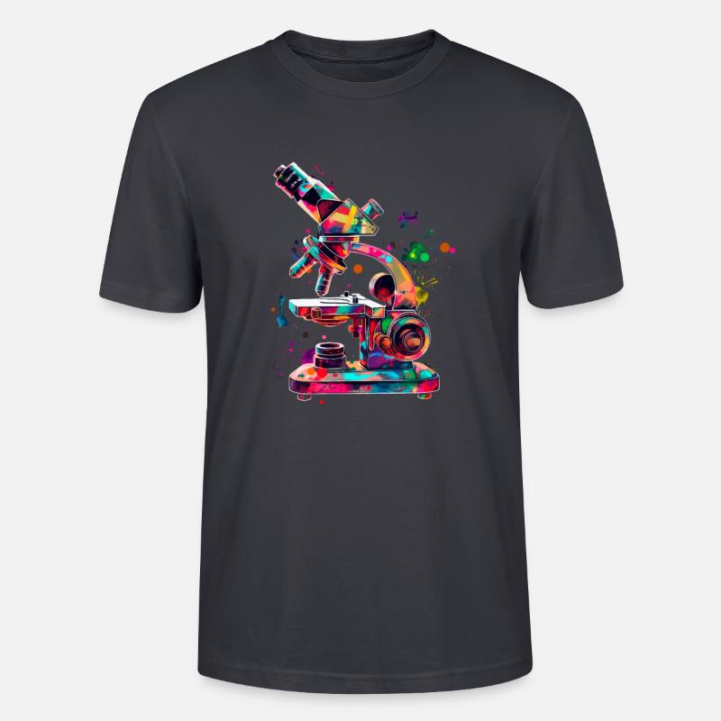 Microscopy Scientist Biologist Microscope - Stanley/Stella CRAFTER Unisex Organic T-Shirt - India Ink Grey