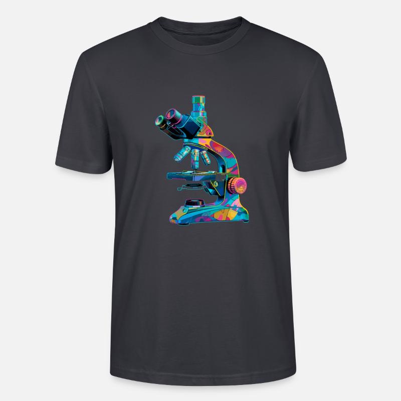 Microscopy Scientist Biologist Microscope - Stanley/Stella Unisex Bio-T-Shirt CRAFTER - Dunkles Graublau