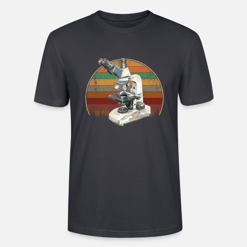 Microscopie Scientifique Biologiste Microscope - T-shirt bio CRAFTER Stanley Stella Unisexe - bleu gris foncé