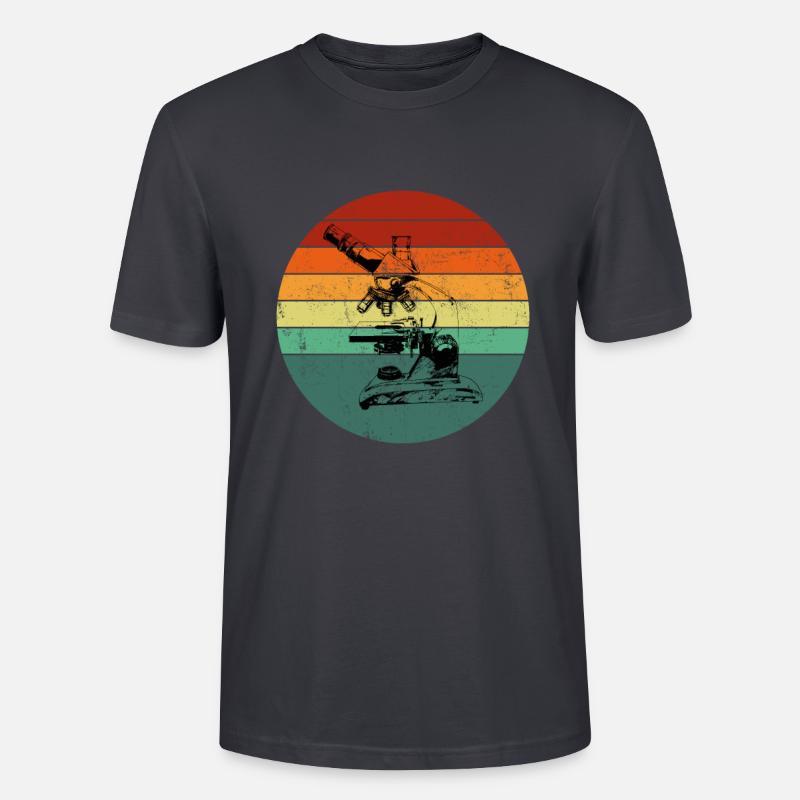 Microscopy Scientist Biologist Microscope - Stanley/Stella Unisex Bio-T-Shirt CRAFTER - Dunkles Graublau