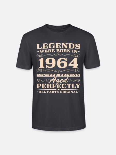 Vintage Geburtsjahr 1964 Jahrgang Geburtstag - Stanley/Stella Unisex Bio-T-Shirt CRAFTER - Dunkles Graublau