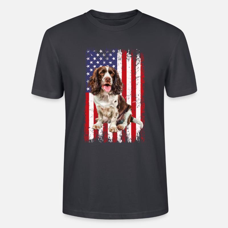 springer spaniel - Stanley/Stella Unisex Bio-T-Shirt CRAFTER - Dunkles Graublau