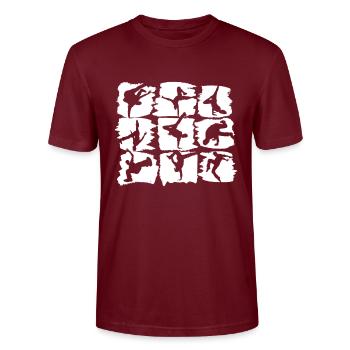 Breakdancer Breakdance - Dancer B-Boying Design - Stanley/Stella CRAFTER Unisex Organic T-Shirt - burgundy - Front - Alina (178cm) & Michal (187cm)