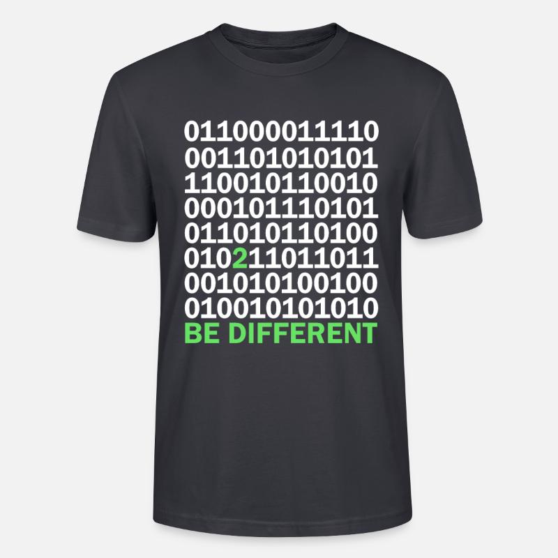 Binärcode Be Different - Stanley/Stella Unisex Bio-T-Shirt CRAFTER - Dunkles Graublau