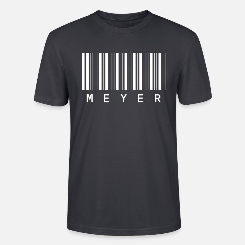 Meyer Barcode Familienname Balkencode Geschenk - Stanley/Stella Unisex Bio-T-Shirt CRAFTER - Dunkles Graublau